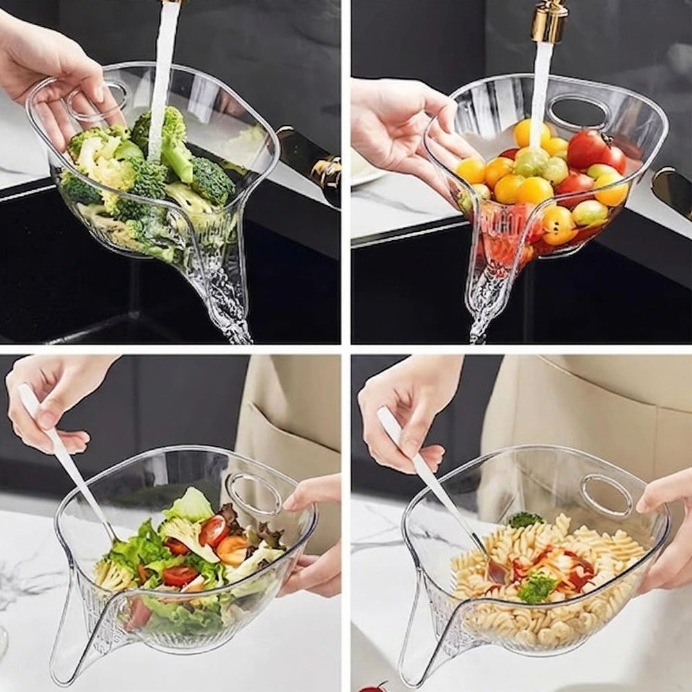 Drain Basket with Jumpstart Sale Spout, Kitchen Sink Strainer Drainage Basket Funnel for Food, Kitchen Supplies & Accessories Gadgets for Washing Vegetables & Fruits