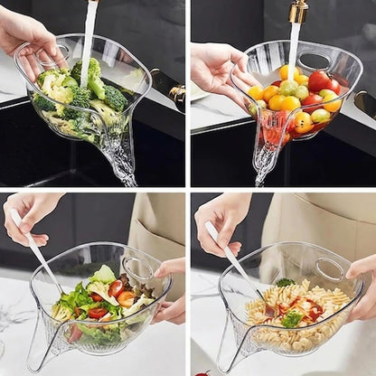 Drain Basket with Jumpstart Sale Spout, Kitchen Sink Strainer Drainage Basket Funnel for Food, Kitchen Supplies & Accessories Gadgets for Washing Vegetables & Fruits