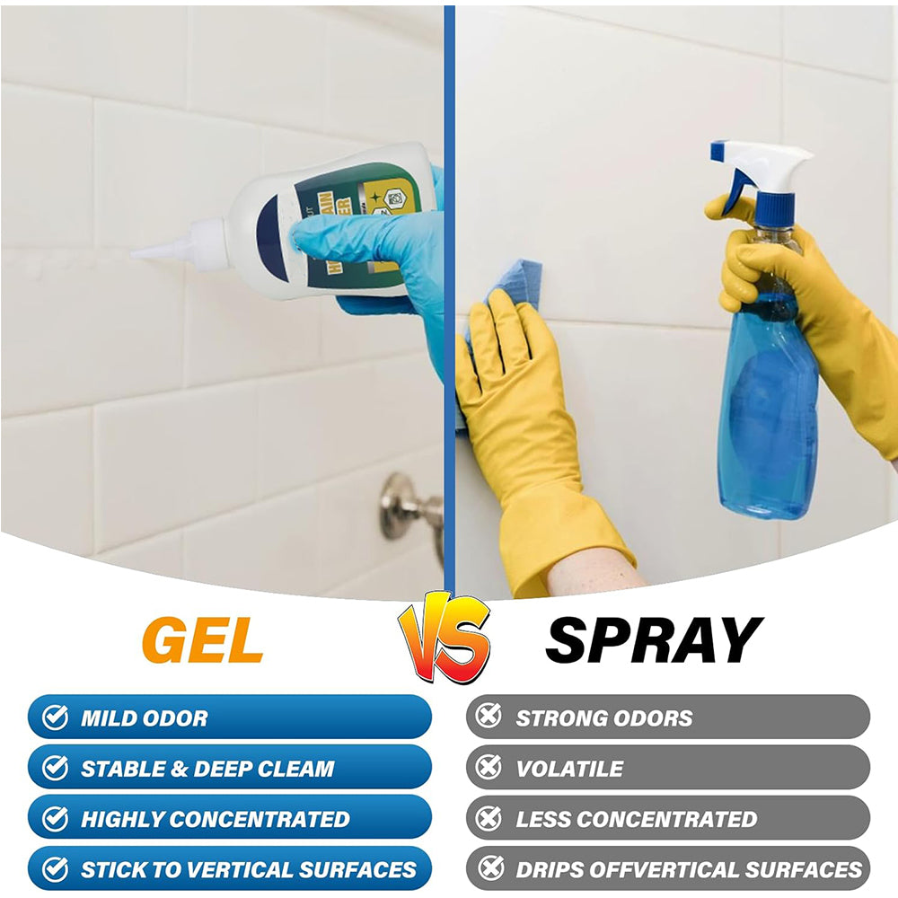 🛡️Mold Remover Gel (with Scrub Brush) – Heavy Duty Mildew Stain Cleaner for Washer Gasket, Shower Caulk, Tile Grout & Bathroom