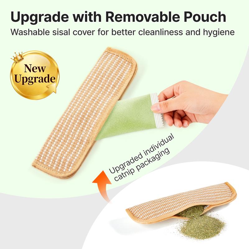 Potaroma Interactive Catnip Chew Toy with [6000mg A+ Organic Catnip], Soft Sisal Material Scratching and Kicker Cat Toys for Indoor Kittens, Drives Bored Cats Crazy with Fun
