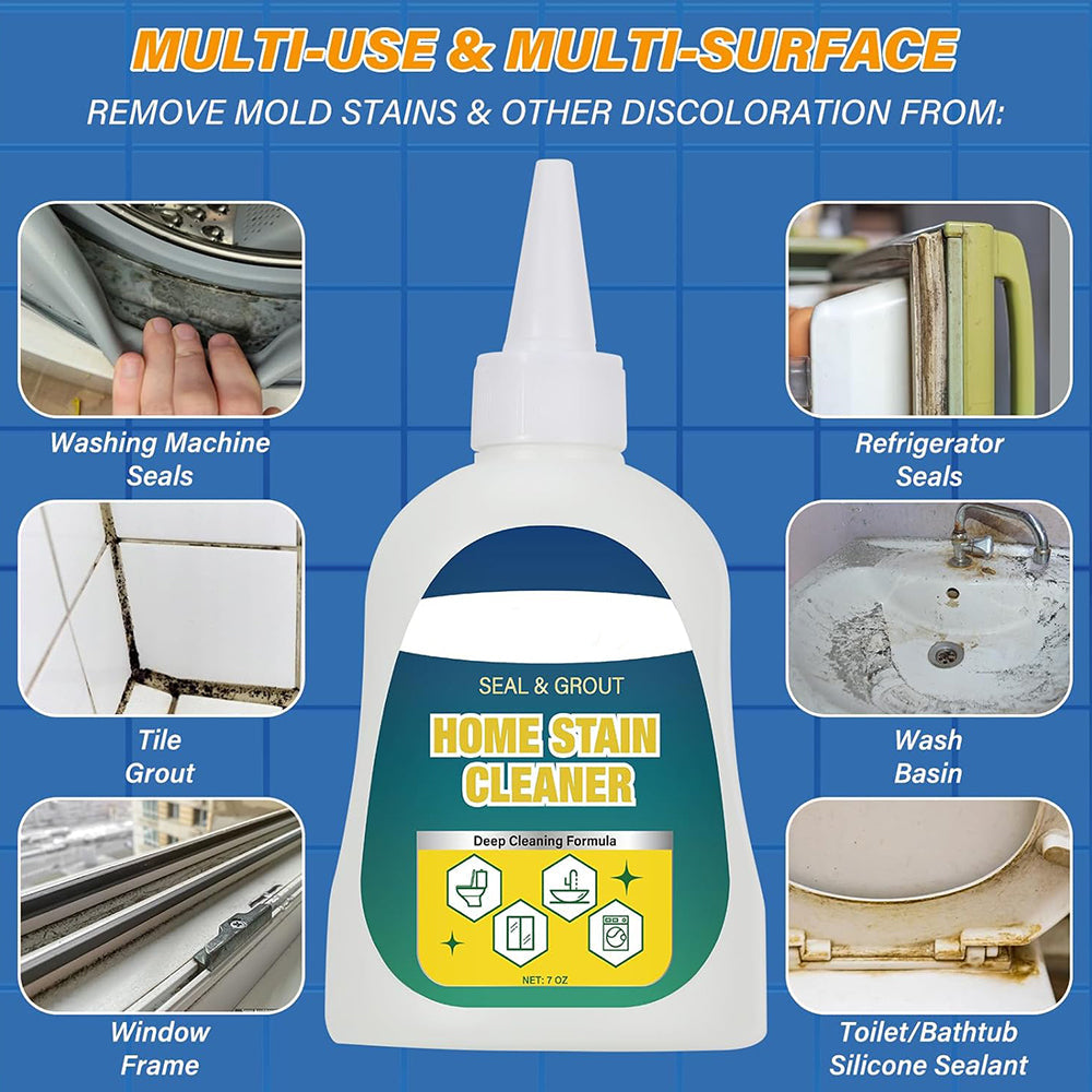 🛡️Mold Remover Gel (with Scrub Brush) – Heavy Duty Mildew Stain Cleaner for Washer Gasket, Shower Caulk, Tile Grout & Bathroom