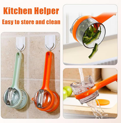 Upgrade Fruit & Vegetable Kitchen Peeler with Storage Box -Safe and Efficient Double-Sided Sharp Stainless Steel Blade,Easy to Clean Peeler