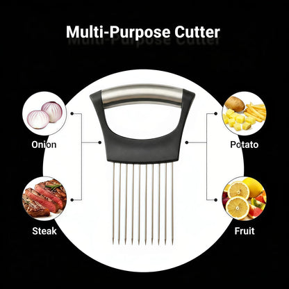2026 Upgraded Onion Slicer, Onion Holder Chopper for Slicing, Chopper Slicer Assistant Tool, Cutter for Slicing of Meat, Potato, Tomato Kitchen Gadgets (1, Max)