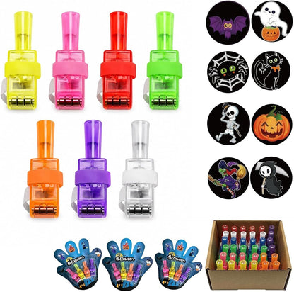 Halloween Finger Projector Rings, LED Lights Party Favors Mini Pattern