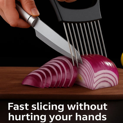 2026 Upgraded Onion Slicer, Onion Holder Chopper for Slicing, Chopper Slicer Assistant Tool, Cutter for Slicing of Meat, Potato, Tomato Kitchen Gadgets (1, Max)