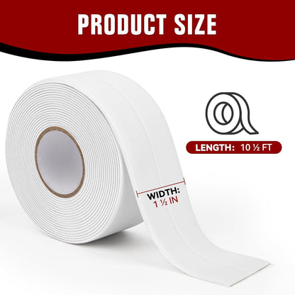 ✨White Waterproof Caulk Tape 3.2m Self-Adhesive Sealing Tape for Bathroom Kitchen Sink Toilet Tub Edges Easy Application & Durability