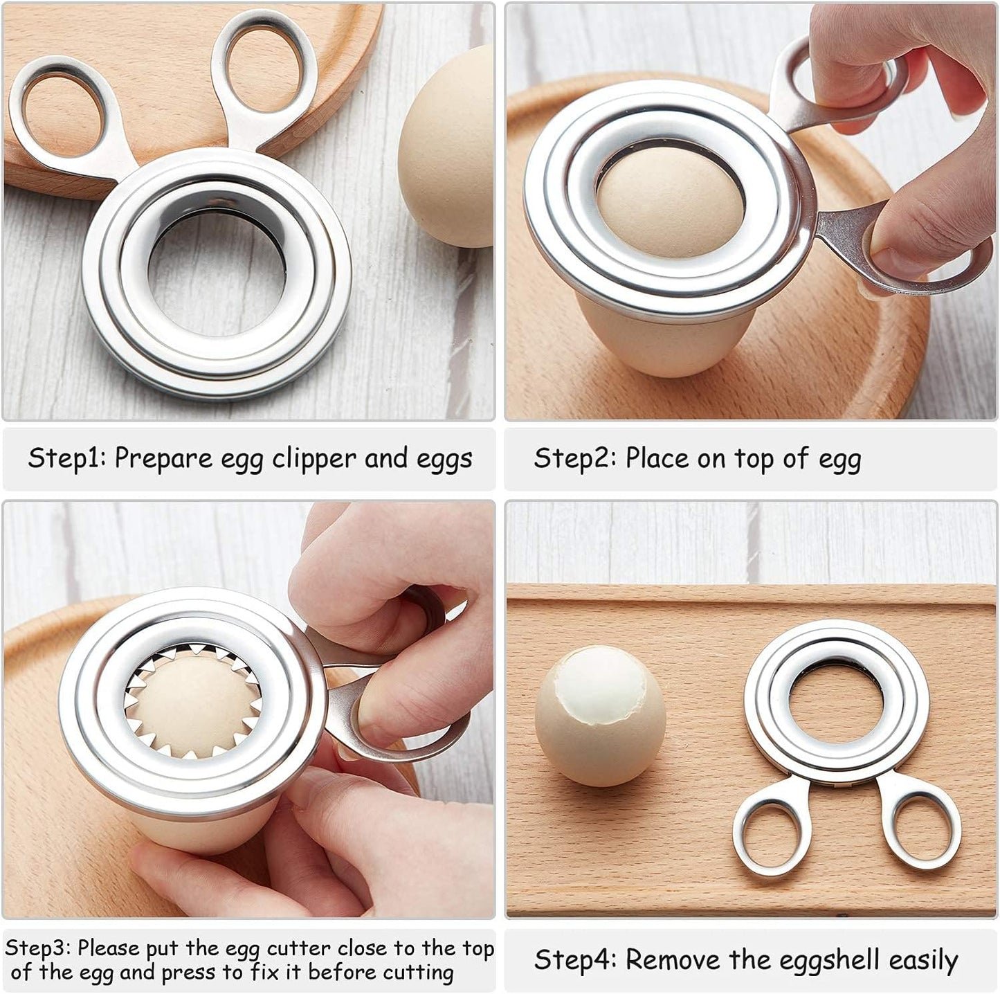 Stainless Steel Egg Cutter, Shell Remover and Top Opener, Multifunctional Egg Shell Scissors Slicer, Kitchen Supplies Essential