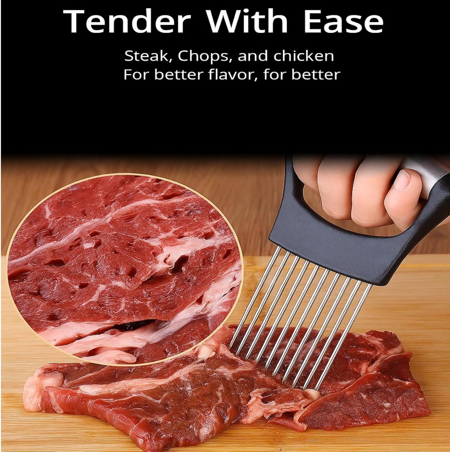 2026 Upgraded Onion Slicer, Onion Holder Chopper for Slicing, Chopper Slicer Assistant Tool, Cutter for Slicing of Meat, Potato, Tomato Kitchen Gadgets (1, Max)