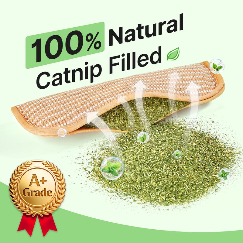 Potaroma Interactive Catnip Chew Toy with [6000mg A+ Organic Catnip], Soft Sisal Material Scratching and Kicker Cat Toys for Indoor Kittens, Drives Bored Cats Crazy with Fun