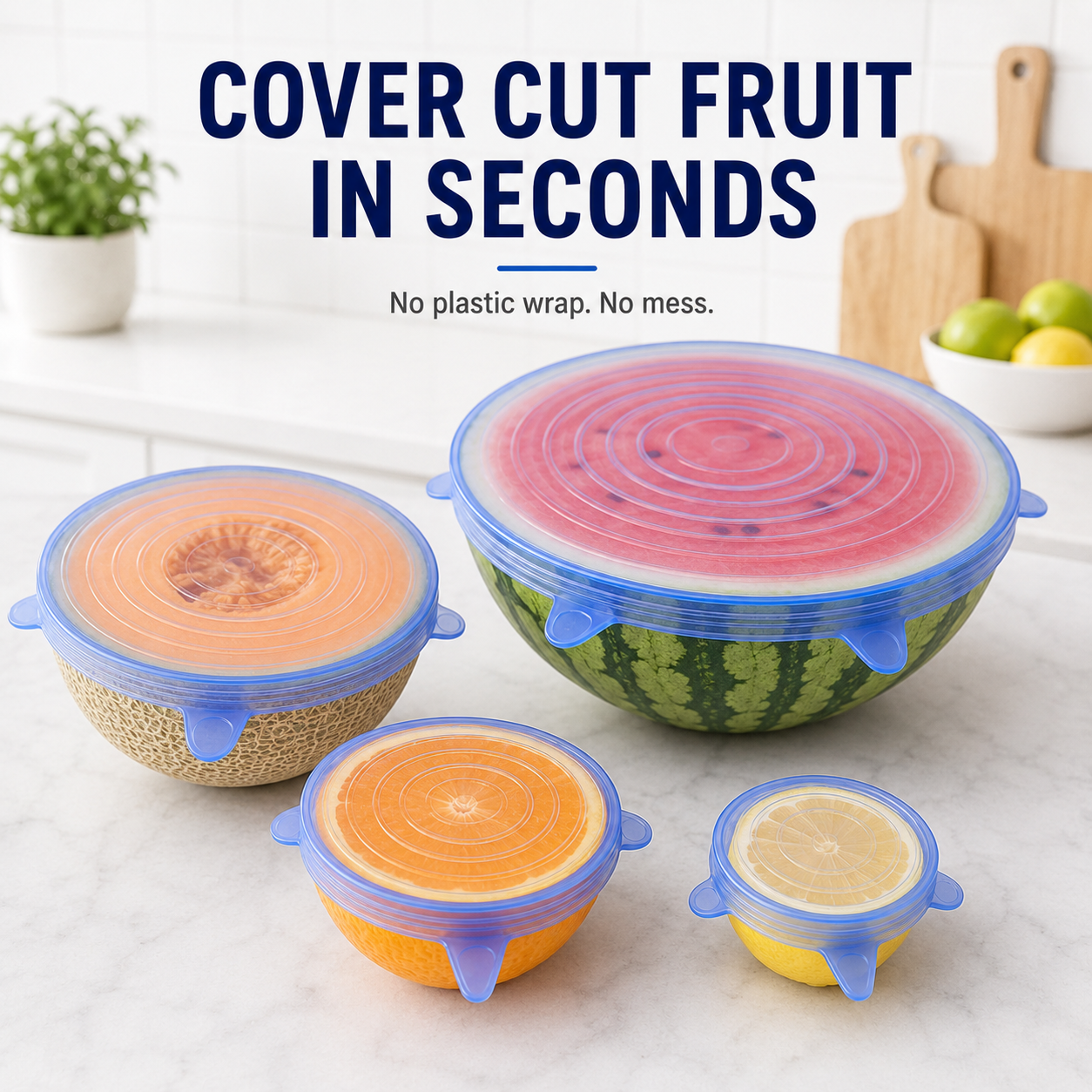 🔥[DealsForYouDays] Universal Reusable Silicone Lids – 6-Pack Self-Sealing Food Covers for Various Container Sizes