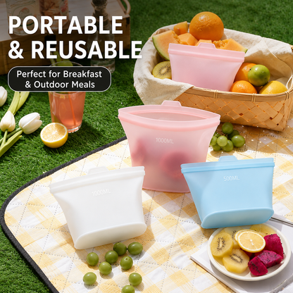 Food Preservation Bags, Food Preservation Kitchen Refrigerator Storage Bags, Reusable Silicone Fruit and Vegetable Preservation Bags, Well-sealed Preservation Bags