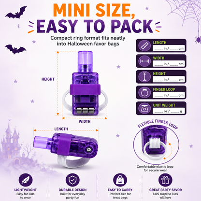 Halloween Finger Projector Rings, LED Lights Party Favors Mini Pattern