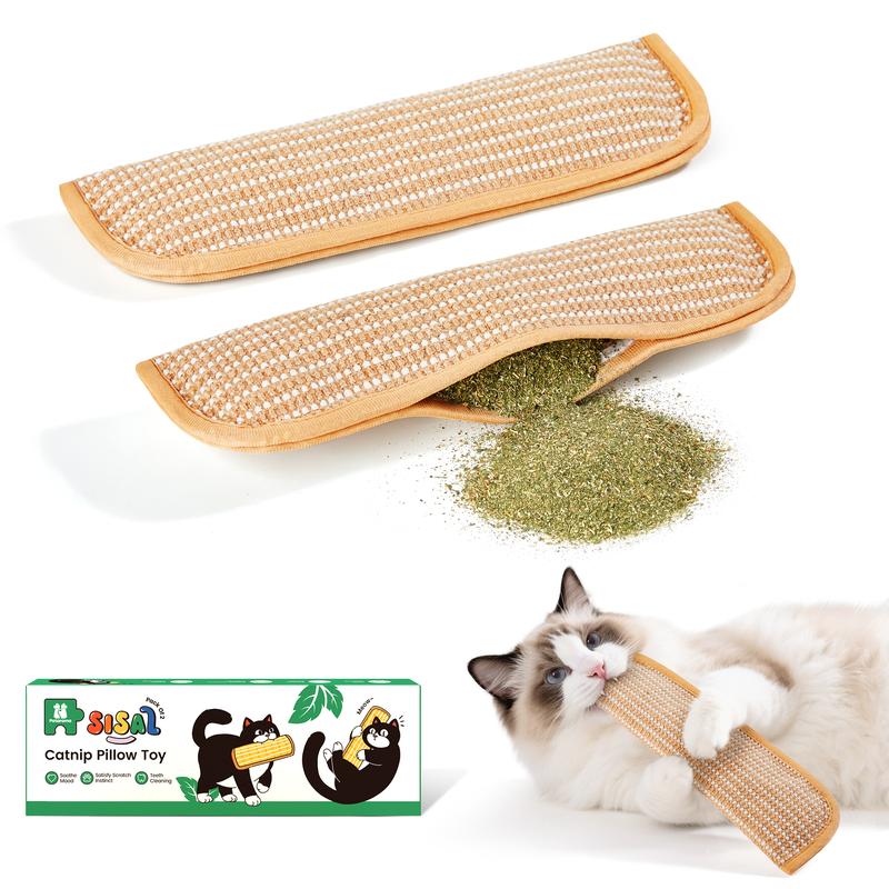 Potaroma Interactive Catnip Chew Toy with [6000mg A+ Organic Catnip], Soft Sisal Material Scratching and Kicker Cat Toys for Indoor Kittens, Drives Bored Cats Crazy with Fun