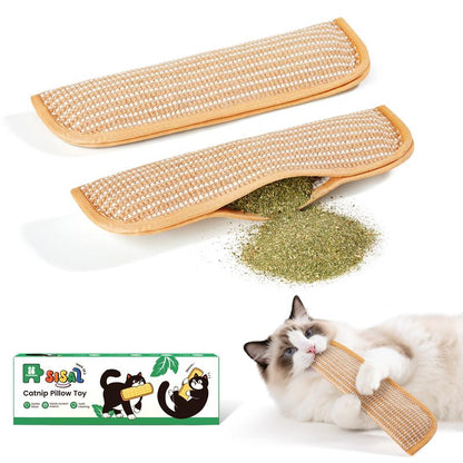 Potaroma Interactive Catnip Chew Toy with [6000mg A+ Organic Catnip], Soft Sisal Material Scratching and Kicker Cat Toys for Indoor Kittens, Drives Bored Cats Crazy with Fun