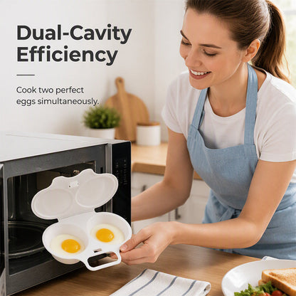 🥚Microwave Egg Poacher – Dual‑cavity, non‑stick & easy clean. Healthier than frying