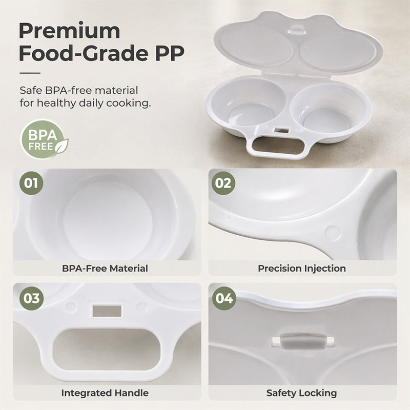 🥚Microwave Egg Poacher – Dual‑cavity, non‑stick & easy clean. Healthier than frying
