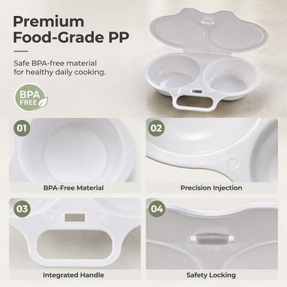 🥚Microwave Egg Poacher – Dual‑cavity, non‑stick & easy clean. Healthier than frying