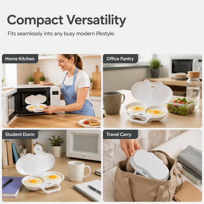 🥚Microwave Egg Poacher – Dual‑cavity, non‑stick & easy clean. Healthier than frying