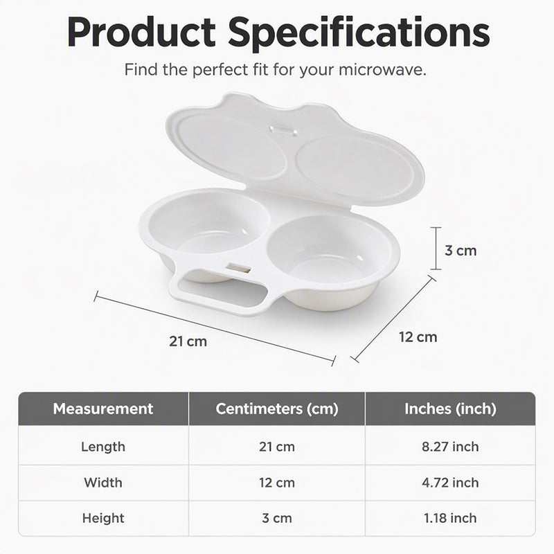 🥚Microwave Egg Poacher – Dual‑cavity, non‑stick & easy clean. Healthier than frying