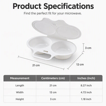 🥚Microwave Egg Poacher – Dual‑cavity, non‑stick & easy clean. Healthier than frying